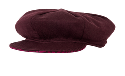 Fendi FF Beret Hat, Wool, Burgundy, One Size, MII, 3*